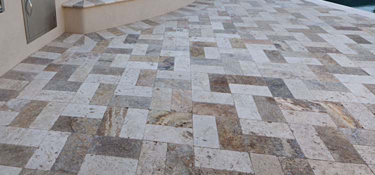travertine pool deck paver repair in La Quinta
